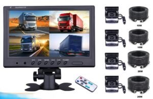 Sunkiasvorių Transporto Priemonių 4 Kamerų Stebėjimo Rinkinys su Ekranu