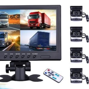 Sunkiasvorių Transporto Priemonių 4 Kamerų Stebėjimo Rinkinys su Ekranu