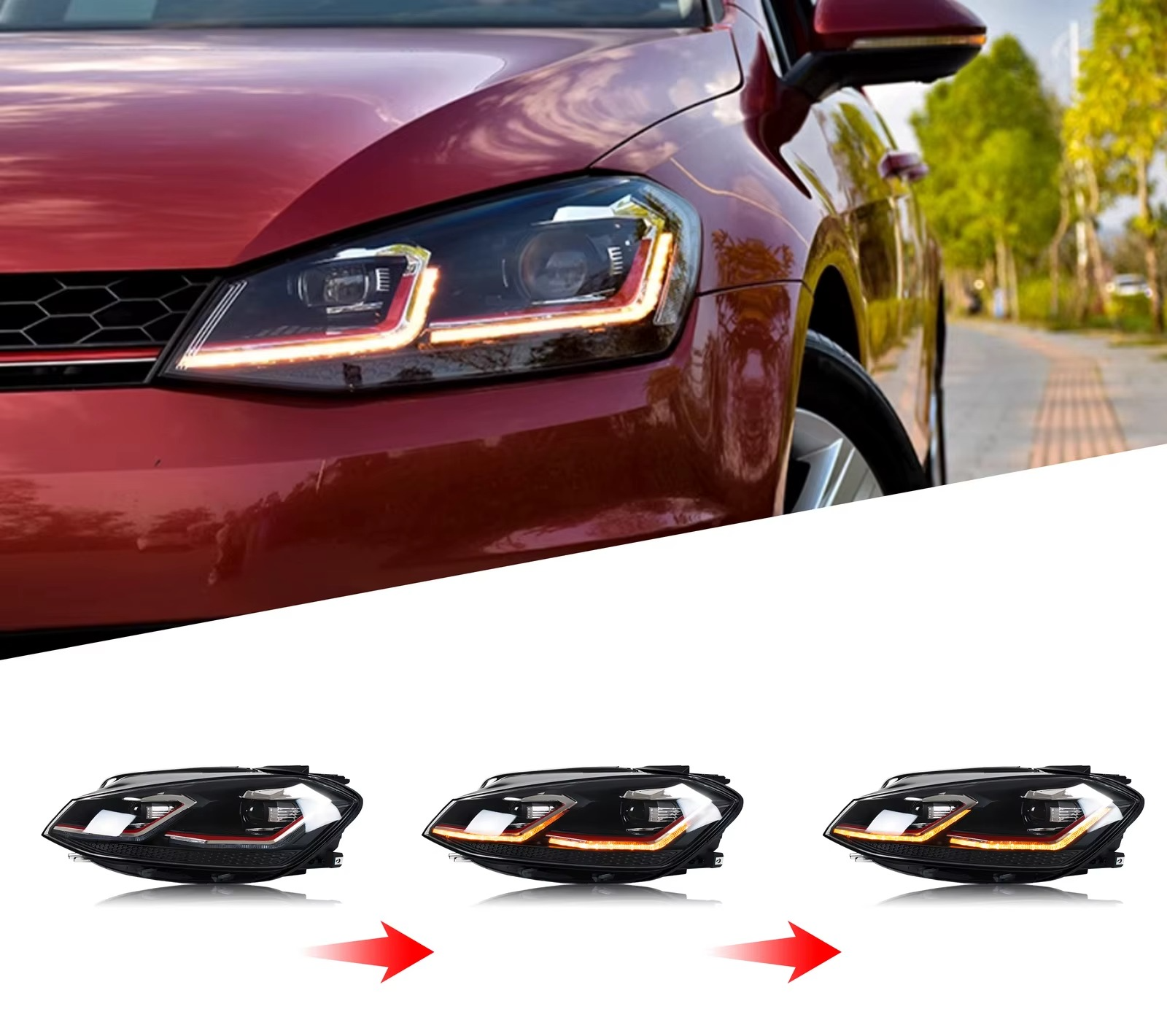 VW Golf MK7.5 LED Žibintai