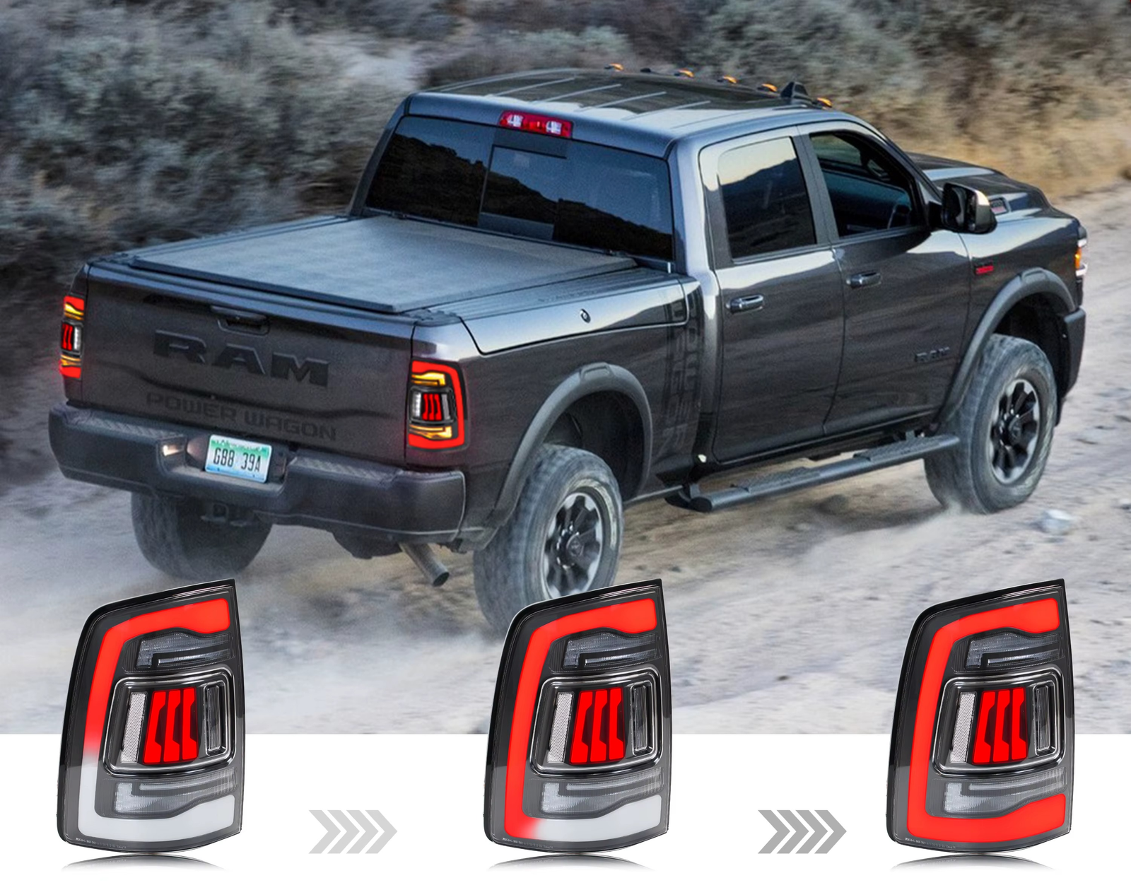 Dodge Ram Galiniai LED Žibintai