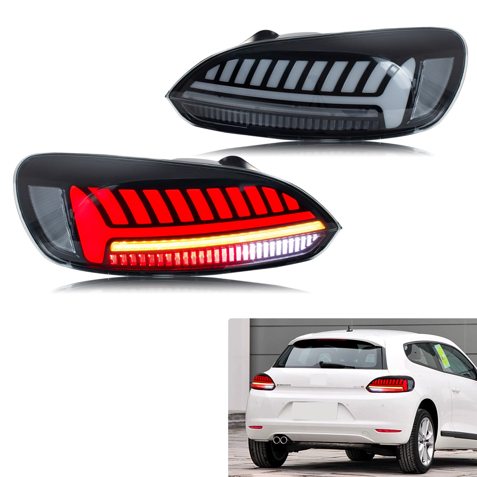 VW Scirocco Galiniai LED Žibintai 