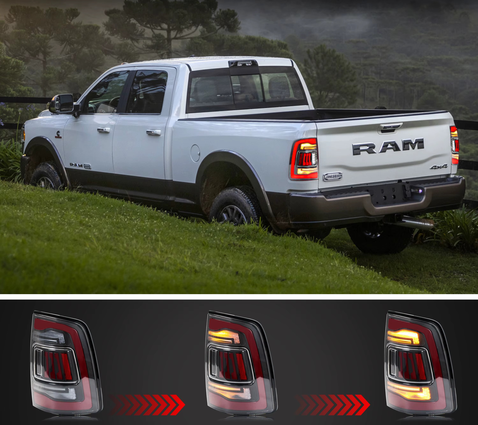 Dodge Ram Galiniai LED Žibintai