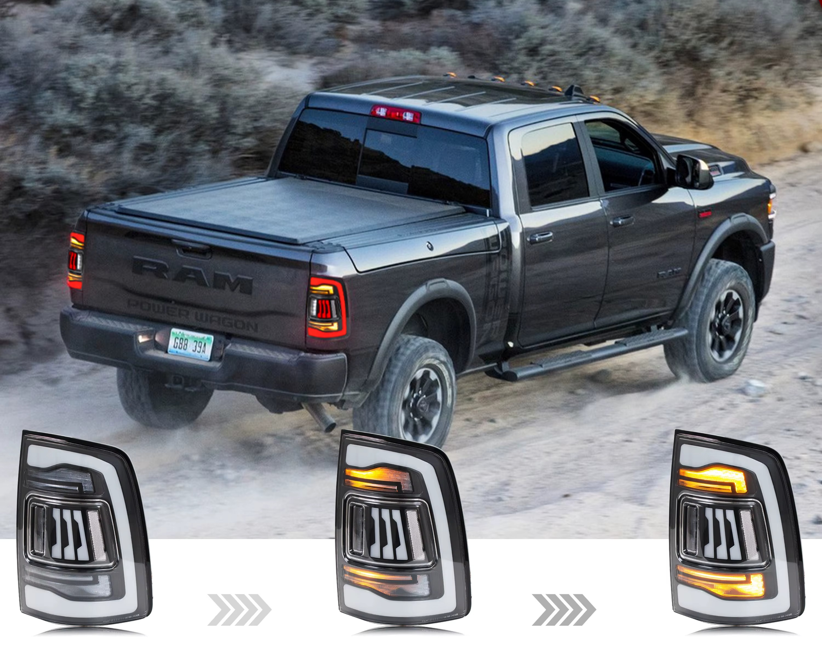 Dodge Ram Galiniai LED Žibintai