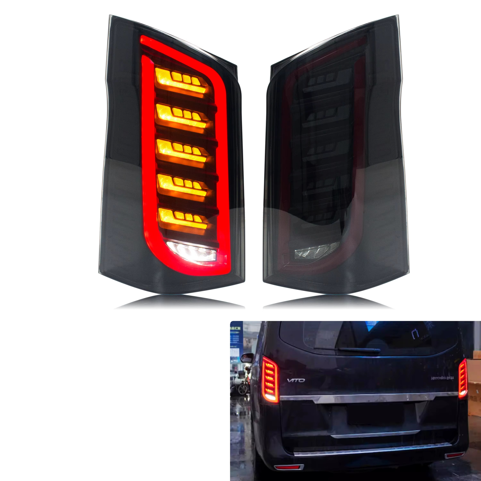MB W447 Galiniai LED Žibintai 