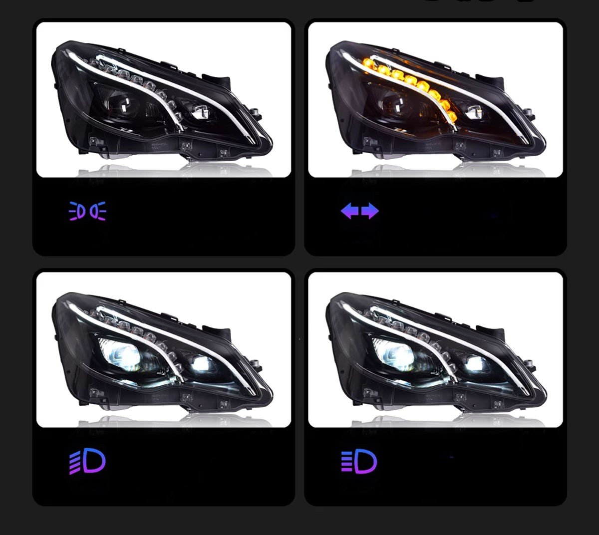 Mercedes W207 Priekiniai LED Žibintai